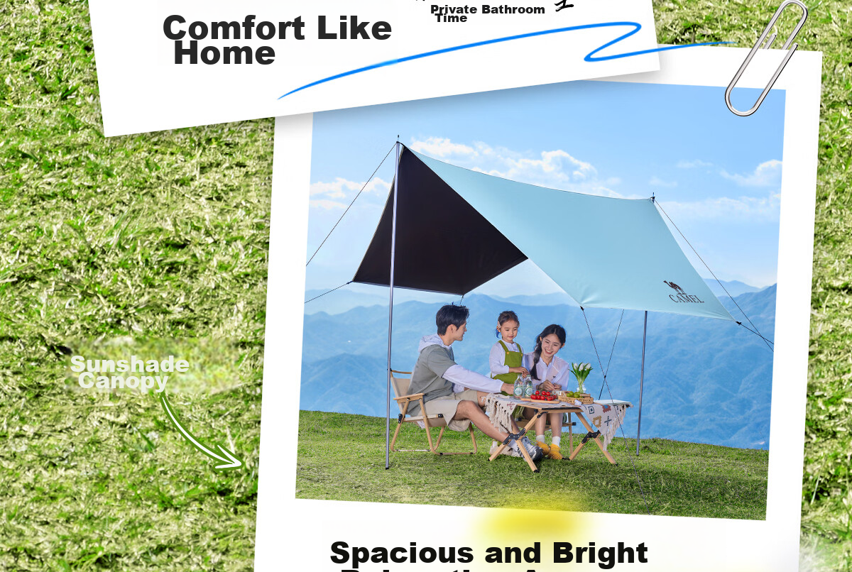 Camel Hug Goose Hexagonal Blackout Tent Portable Foldable Outdoor Camping Kids Picnic Gear 4012 Pearl White 21