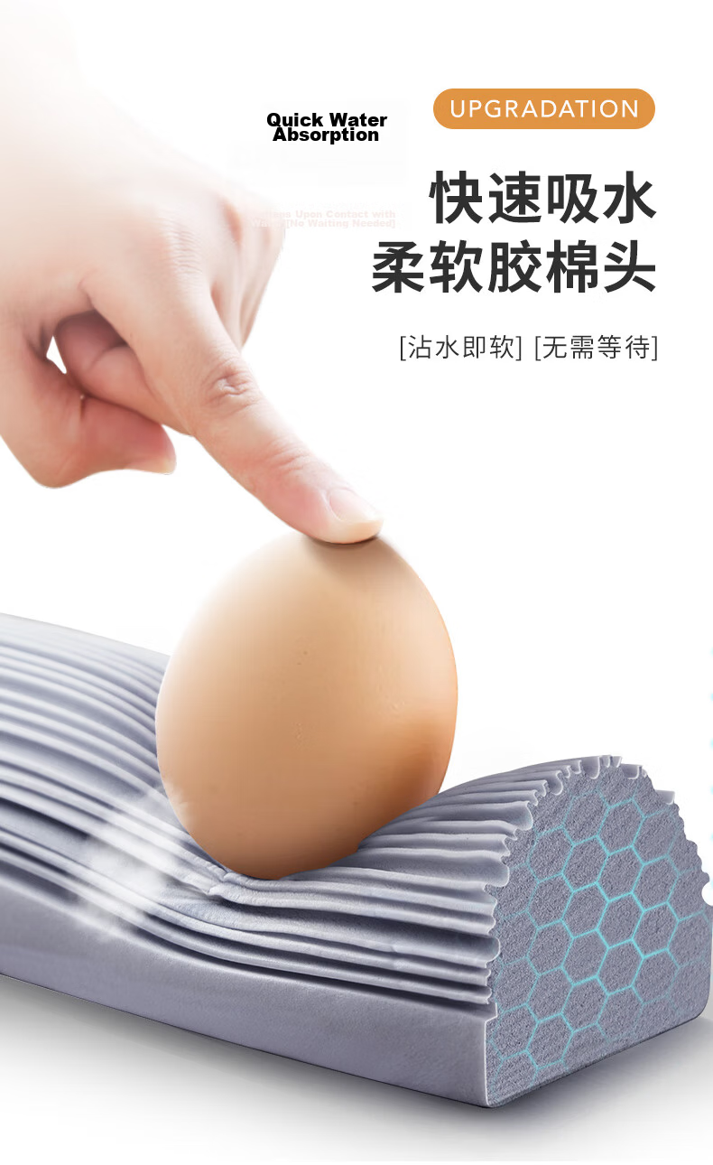 Baijiahaoshi Sponge Mop, 27cm with Two Heads, Household All-In No-Hand Washing, 2026 Roller Squeezing Water, Extendable Absorbent Handle 7