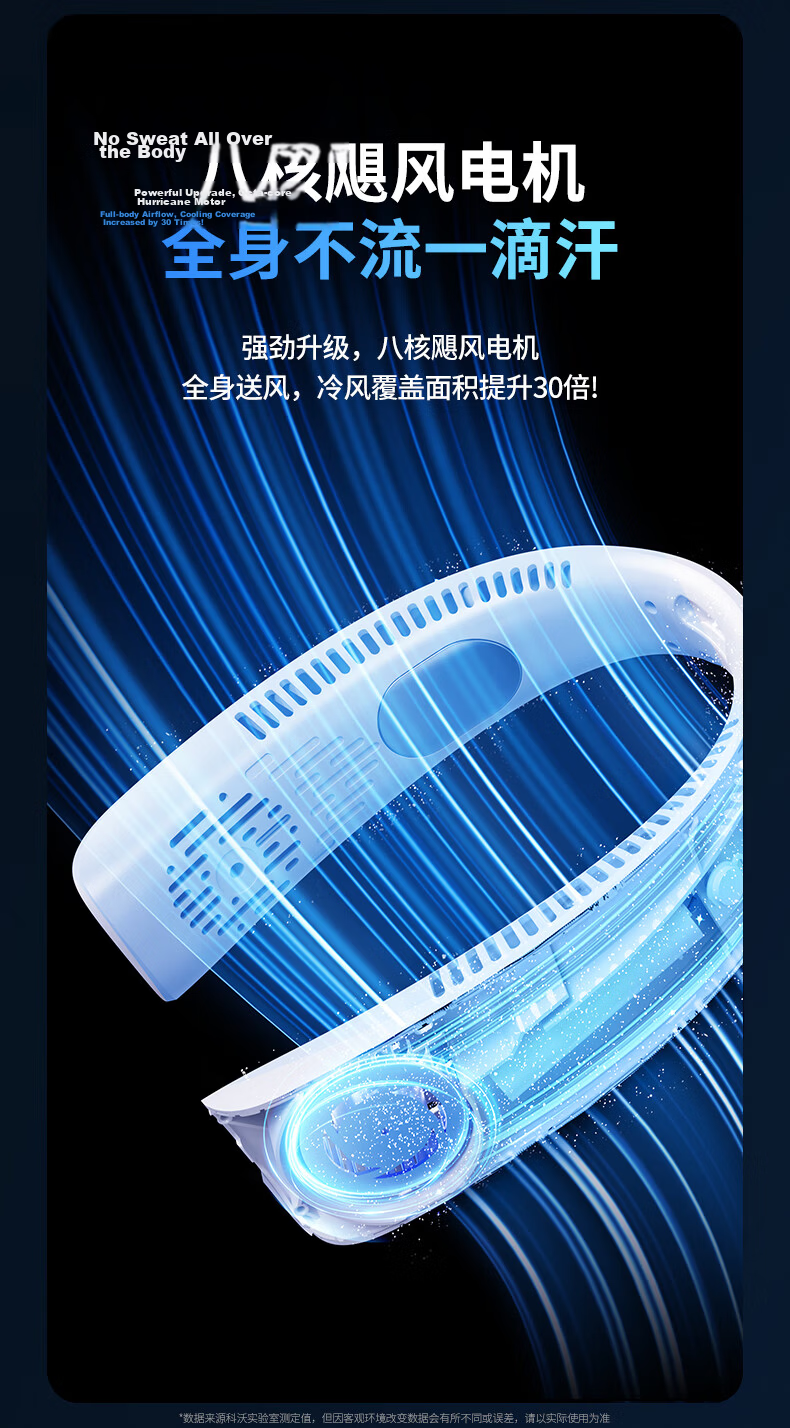 KOVOL [Powerful All-Day Blowing] Neck-Hanging Fan, Small Portable Wearable Neck-Mounted Bladeless Dorm Fan, High-Power Cooling Mini Electric Fan, Rechargeable Temperature-Reducing Gift Customizatio 4