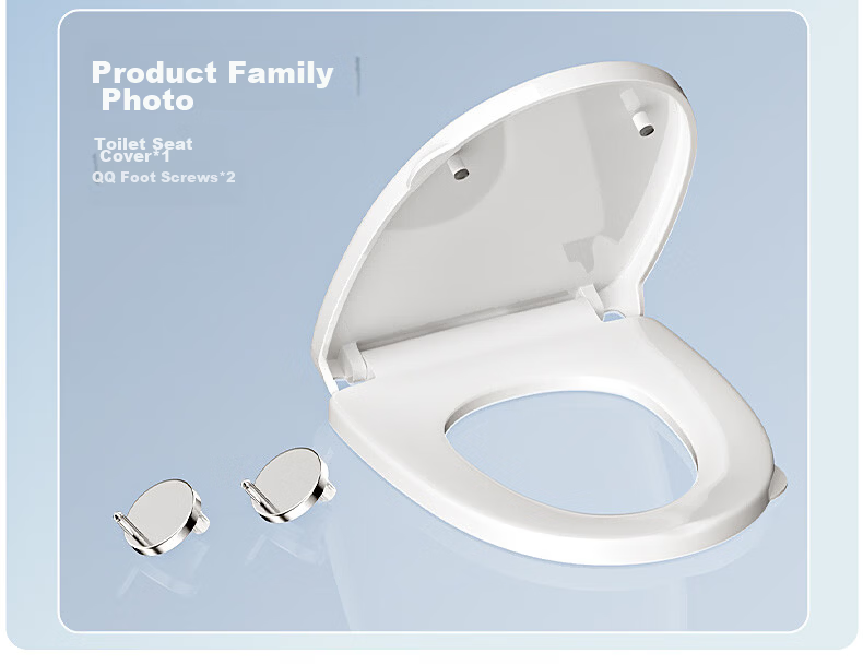 Muvi Antibacterial Universal U-Shaped Enlarged Thickened Toilet Seat Cover Slow-Closing Cushion Lid for Old-Style Toilets 20