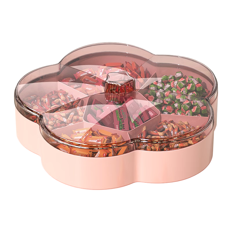 Jinlongxing Candy Box Snack Dried Fruit Tray Home Living Room Premium Nuts Fruit Sunflower Seeds New Year Single Layer with Lid