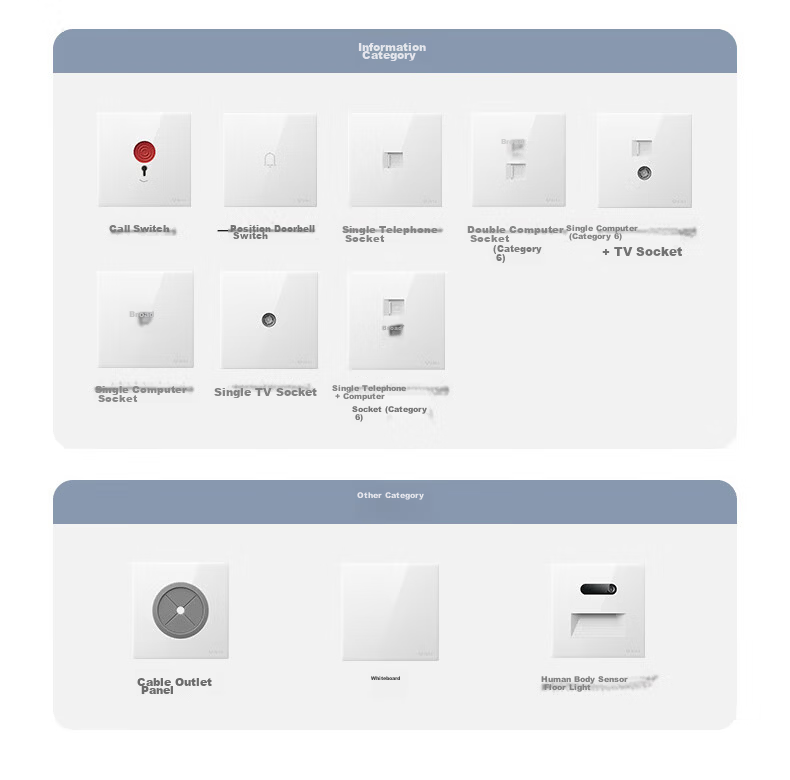 BULL G60 Series One-Gang Multi-Control Switch Ultra-Thin Large Panel Switch G60K134 Glossy White 19