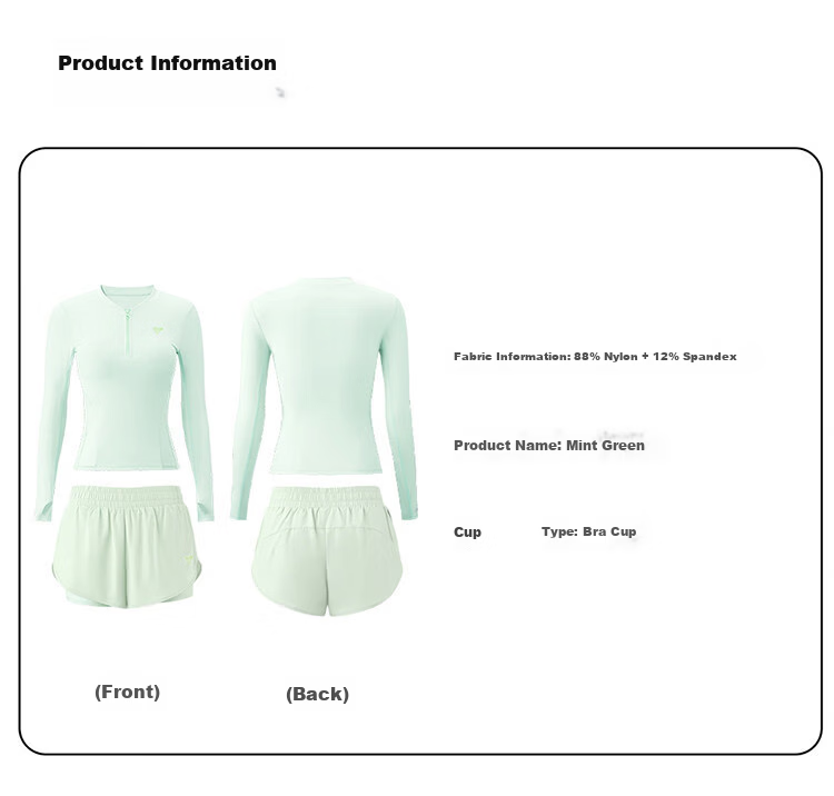 Disney Women's Two-Piece Long Sleeve Sun Protection Swimsuit Youth Adult Surfing Swimwear D16053S2E Green M 13