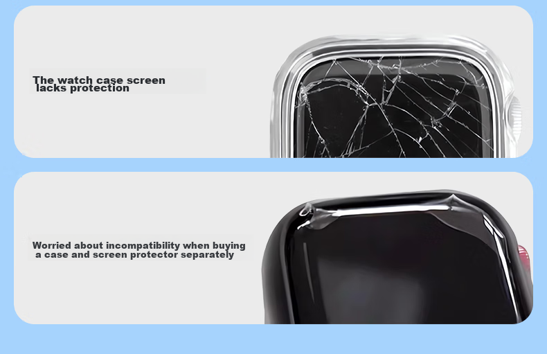 WITGOER IP68 Waterproof Case and Screen Protector for Apple Watch S9/8/7 iPhone Series Full Coverage Ultra-Thin Tempered Glass Film Accessories for Women 3