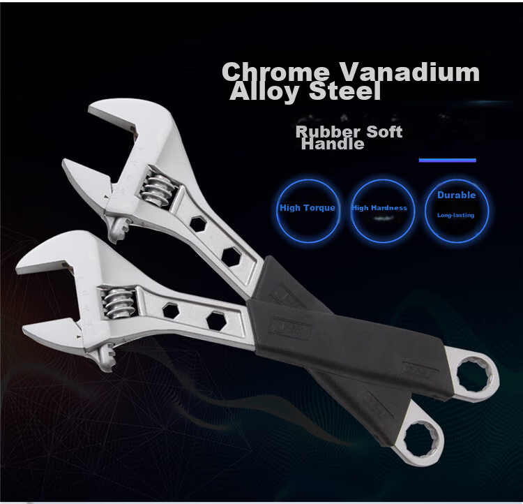 JETECH Adjustable Wrench Soft Handle Open-End Wrench Multi-Functional Universal Household Plumbing Wrench 12 Inch AWS-12 1