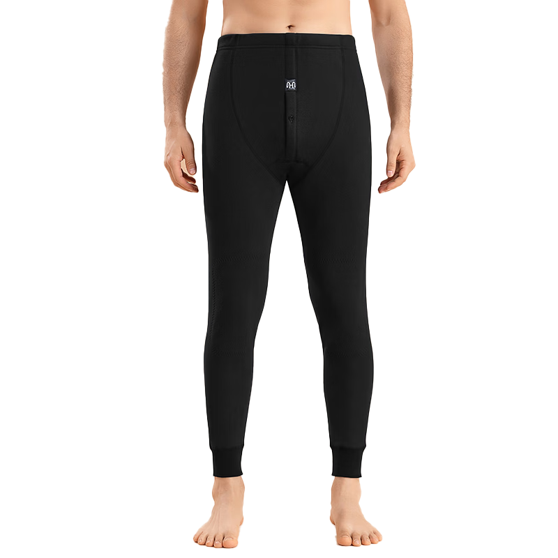 Hengyuanxiang Autumn New Lambswool Cotton Pants for Men, Warm Fleece-Lined Double-Layer Large Size Wool-Knee Protection Base Layer Pants, Black XL