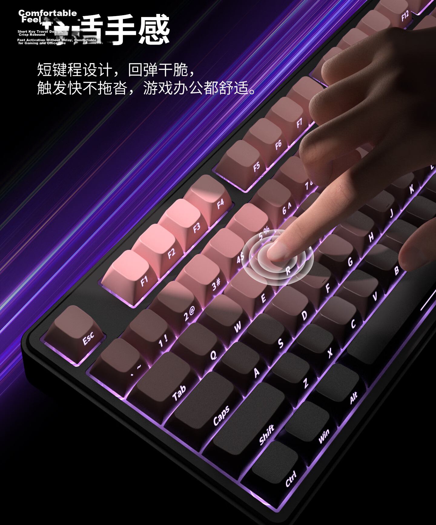 HP K160 Wireless Keyboard Wired Bluetooth Tri-mode Silent Mechanical Feel with Screen Multifunctional Knob Office Gaming E-sports Desktop Laptop Peach Pink 10