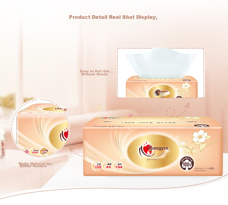 Mind Act Upon Mind DT24120 (4 Packs) Mind Act Upon Mind Classic 120 Sheets * 4 Packs/3-Ply Plastic Wrapped Facial Tissues (Single Pack) 6