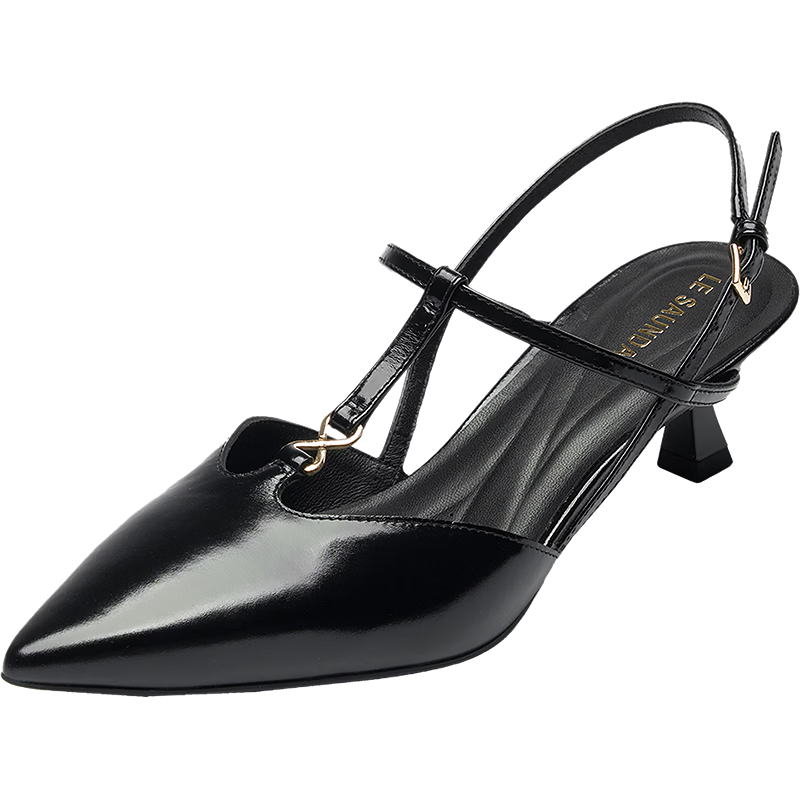 Le Saunda 2026 Summer New Heiress Style Fashion Genuine Leather French Pointed Toe Stiletto Sandals Women 7M52502 Mist Gray