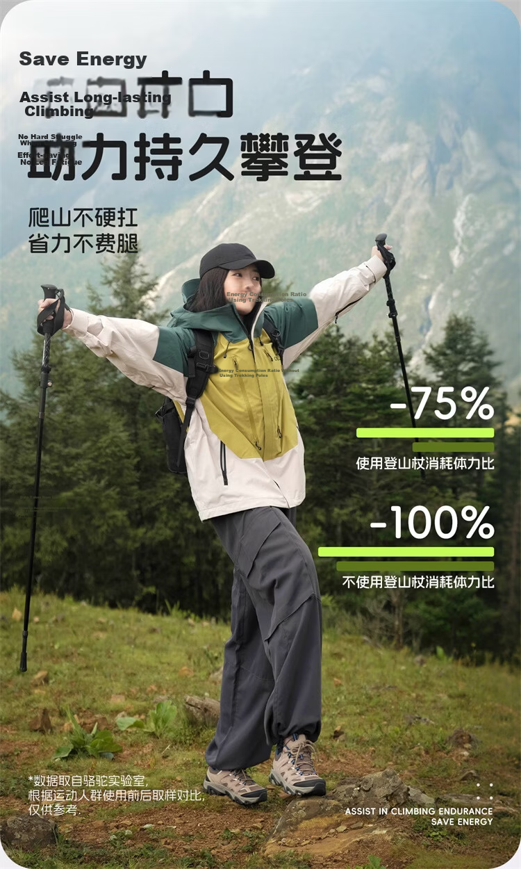 CAMEL Professional Outdoor Hiking Pole Ultra-Light Telescopic Folding Trekking Stick 174BABP672 Violet 5