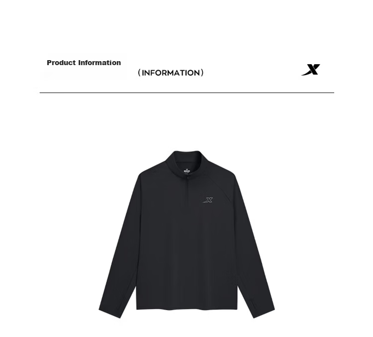 Xtep Men's Quick-Dry Long Sleeve Sports Shirt with Half-Zip, Breathable Fitness Running Outdoor Top 39