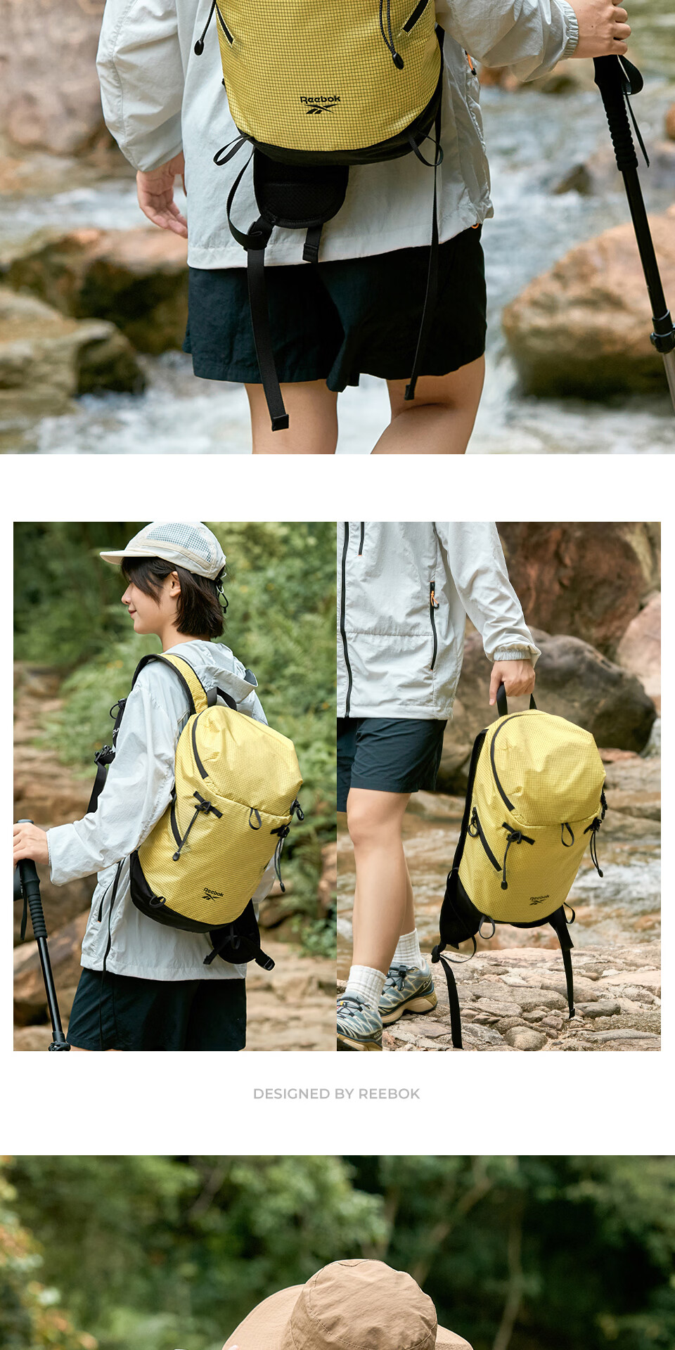 Reebok Lightweight Hiking Backpack Men Sports Outdoor Cycling Double Shoulder Bag Climbing Trail Backpack Women Jade Green 13