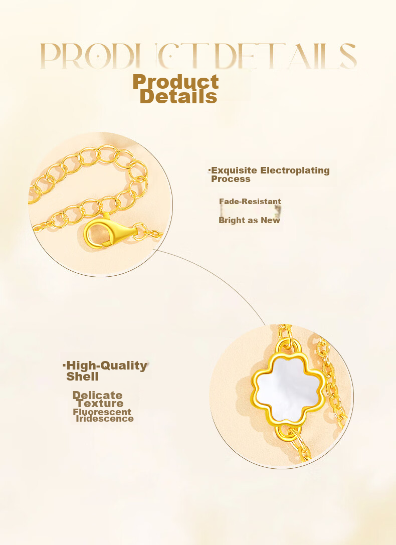 Lao Feng Xiang 2026 New Pure Gold Four-Leaf Clover Bracelet for Women Birthday Anniversary Gift for Girlfriend Wife 8