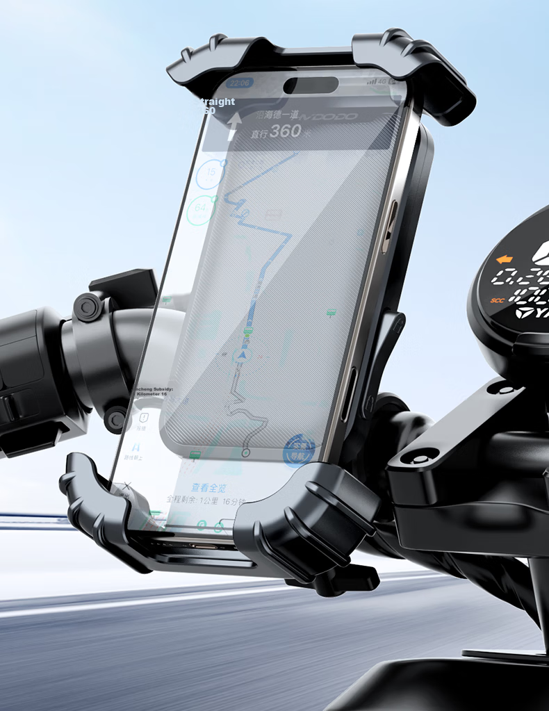 HUIDUODUO Electric Bike Phone Holder Rearview Mirror Anti-Shake Shockproof for Electric Scooter Motorcycle Bicycle Delivery Riders 3