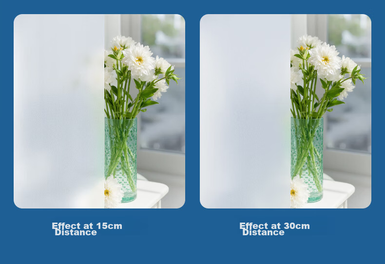 Jinlongxing Frosted Glass Window Privacy Film Bathroom Privacy Sticker Translucent but Not See-Through 1.2*3m 9