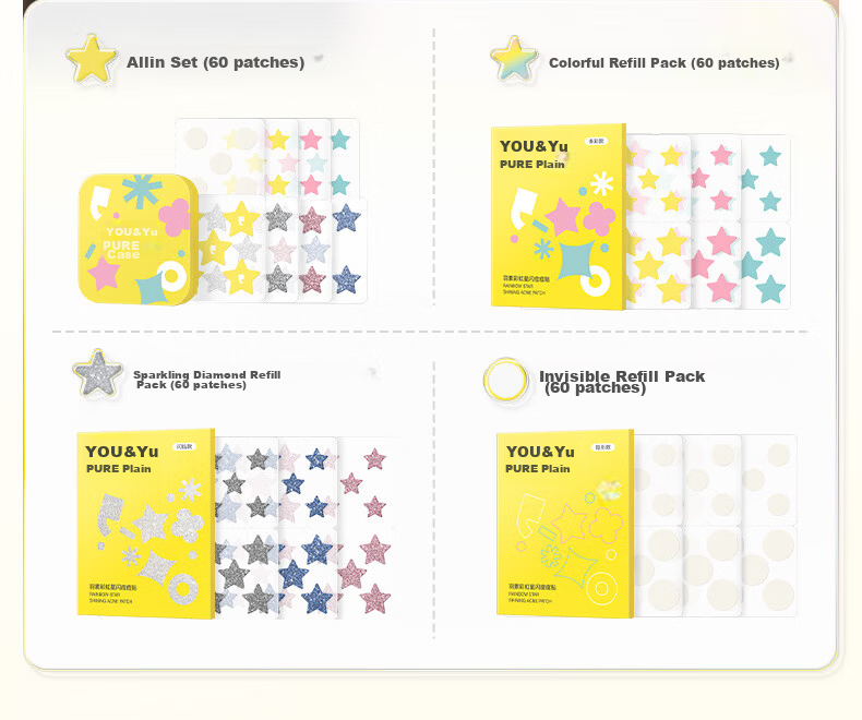 Yusu Acne Patch Star-Shaped Concealer Invisible Acne Sticker Cute Pimple Patch Makeup-Friendly Birthday Gift for Men and Women 9