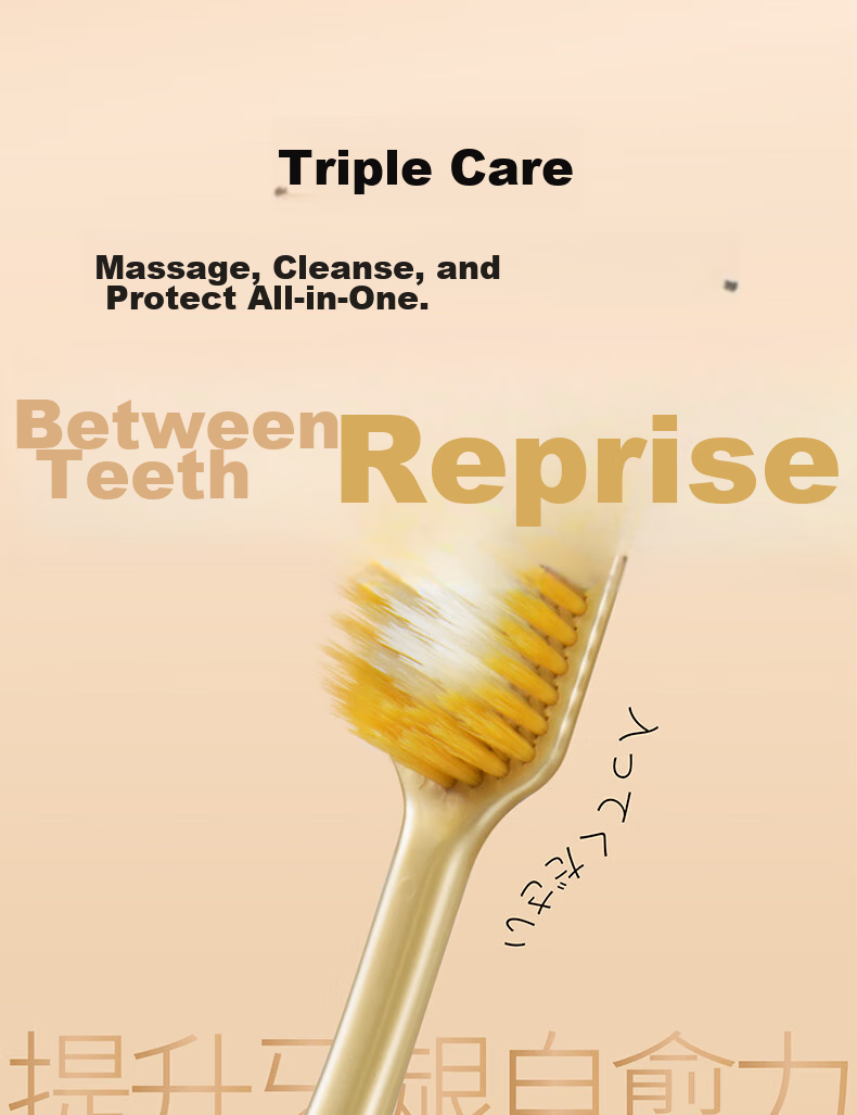EBISU Four-Stage Bristle Interdental Adult Toothbrush, Cleans Between Teeth, Protects Gums, Freshens Breath, 2 Brushes with Random Colors 8