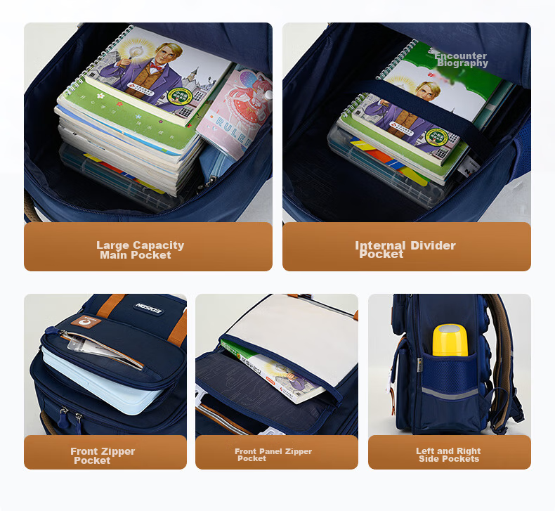 Edison Primary School Backpack for Boys and Girls, Lightweight, Ergonomic, Reflective, Anti-Drop Children's Double Shoulder Bag 2513-1S 8