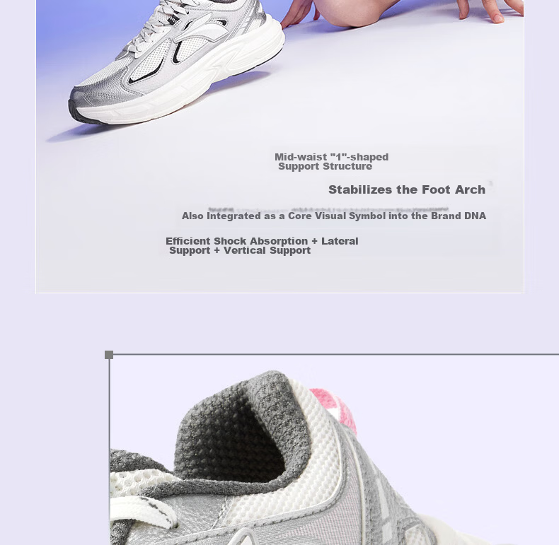 361° Retro Chunky Sneakers for Women, Autumn New Style Breathable Casual Shoes Thick-Soled Commuter Sports Shoes 682636773-1 12