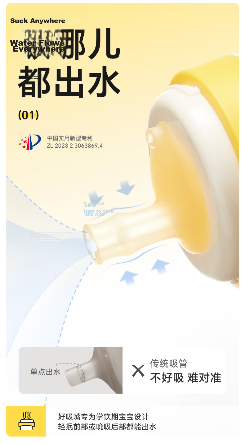 Huangchong Haishi Cup Series Straw Bottle Nipple for 4 Months to 1-2 Years Old, Thermos Cup Accessory, Duck Bill *1 9