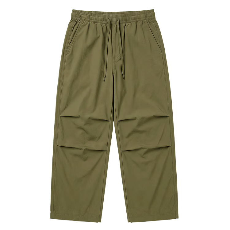JD Jingzao Workwear Parachute Pants Women's Loose Hiking Casual Wide-Leg Sun Protection Trousers Khaki Green M