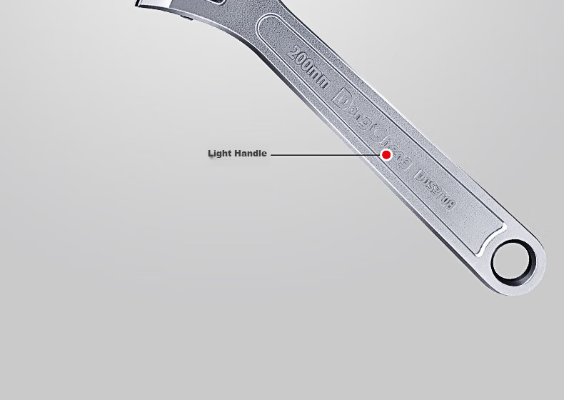 Dongcheng Thickened Light Handle Adjustable Wrench Professional Multi-Function Open-End Light Handle Wrench 6 Inch 17