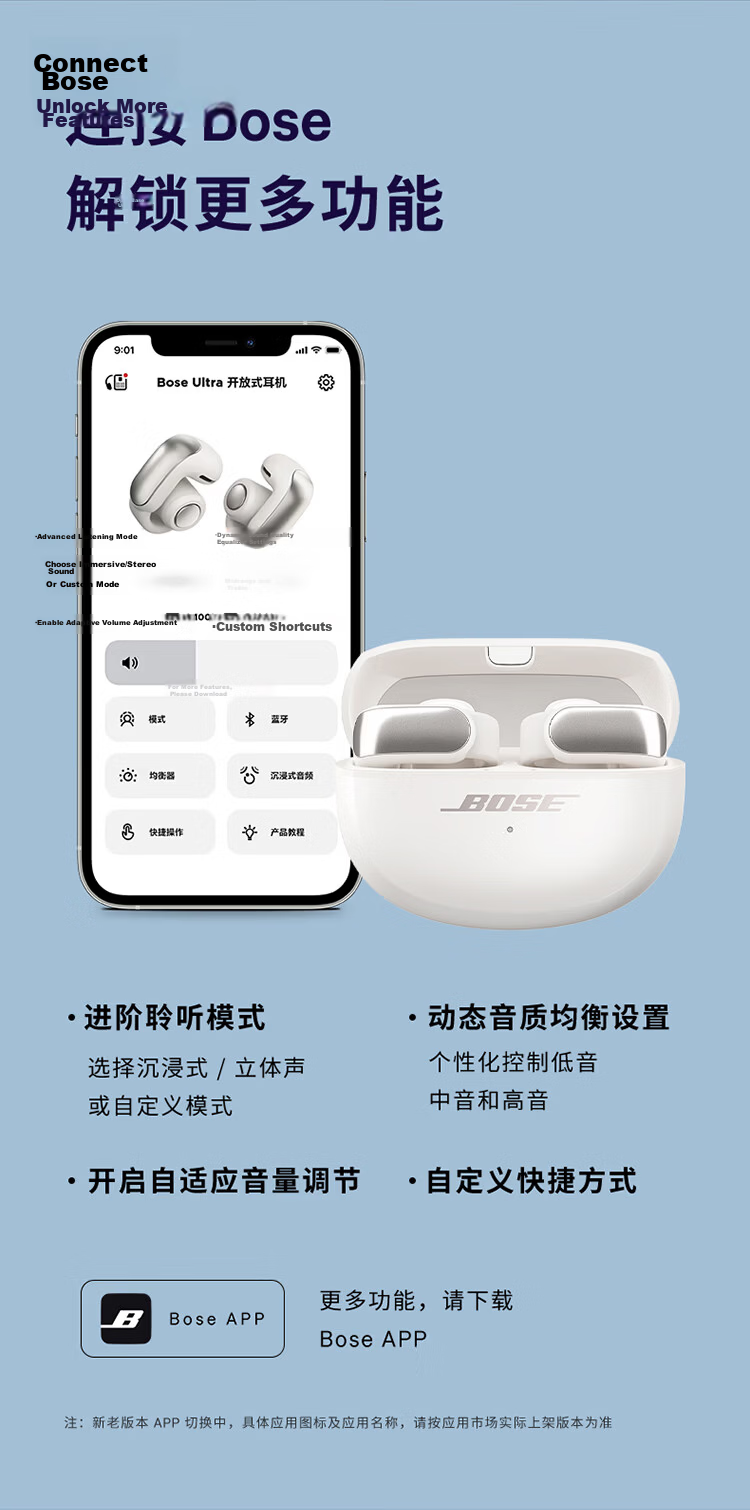 BOSE [Fresh Subsidy] Ultra Open-Ear Headphones, Sunset Iridescent Clip-On Wireless Bluetooth Sports Earphones, Compatible with Huawei And Apple Earphones, Mid-Autumn Festival Gift 15