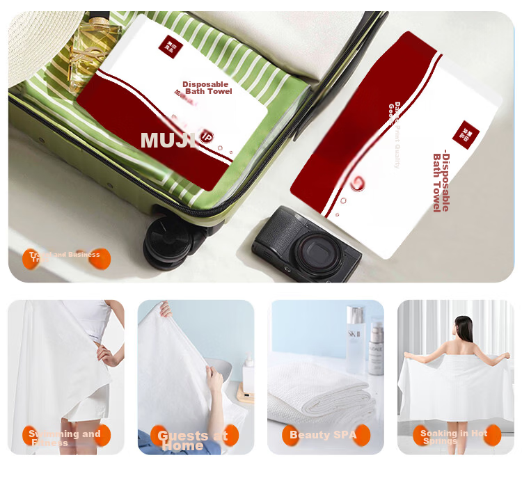 MUJI Disposable Bath Towels Thickened Large Size Travel Bath Towels Individually Packaged 6-Pack 13