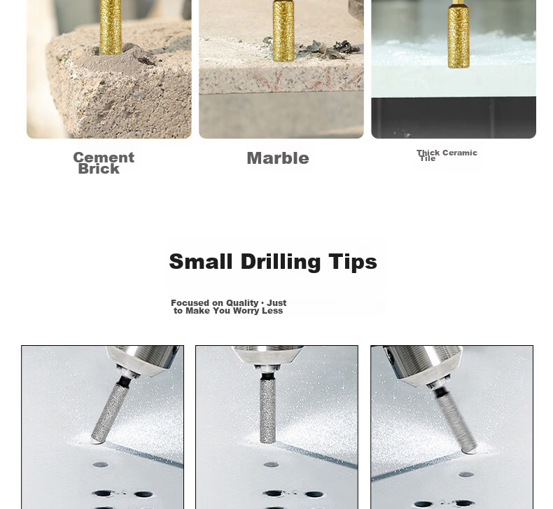 Fuxing Integrated Drilling and Grinding Drill Bit Hex Shank Tile Glass Stone Hole Opener Set [6+6+8+8] 4 Pieces 6