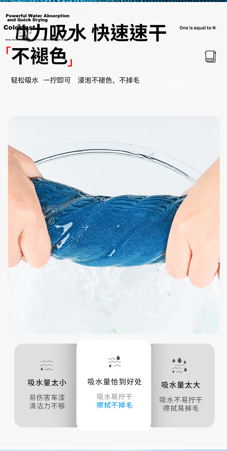 Chexiaowei Car Wash Towel, Specialized for Cleaning Cars, Absorbent, Streak-Free, Lint-Free, for Car Use, 2 Pieces 6