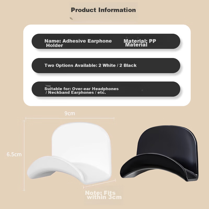 Hakkai Bird No-Drill Headphone Stand Headset Storage Hook New ABS Material Fixed No-Trace Adhesive Dorm Hook 10