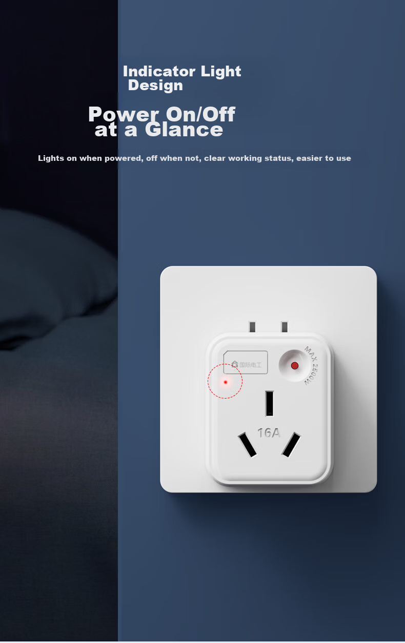 International Electrician 10A to 16A + 10A Socket Converter High Power Socket Extension 1 to 2 Air Conditioner Water Heater Power Cube Extension Plug Wireless Power Strip 10A to 10A + 16A 11