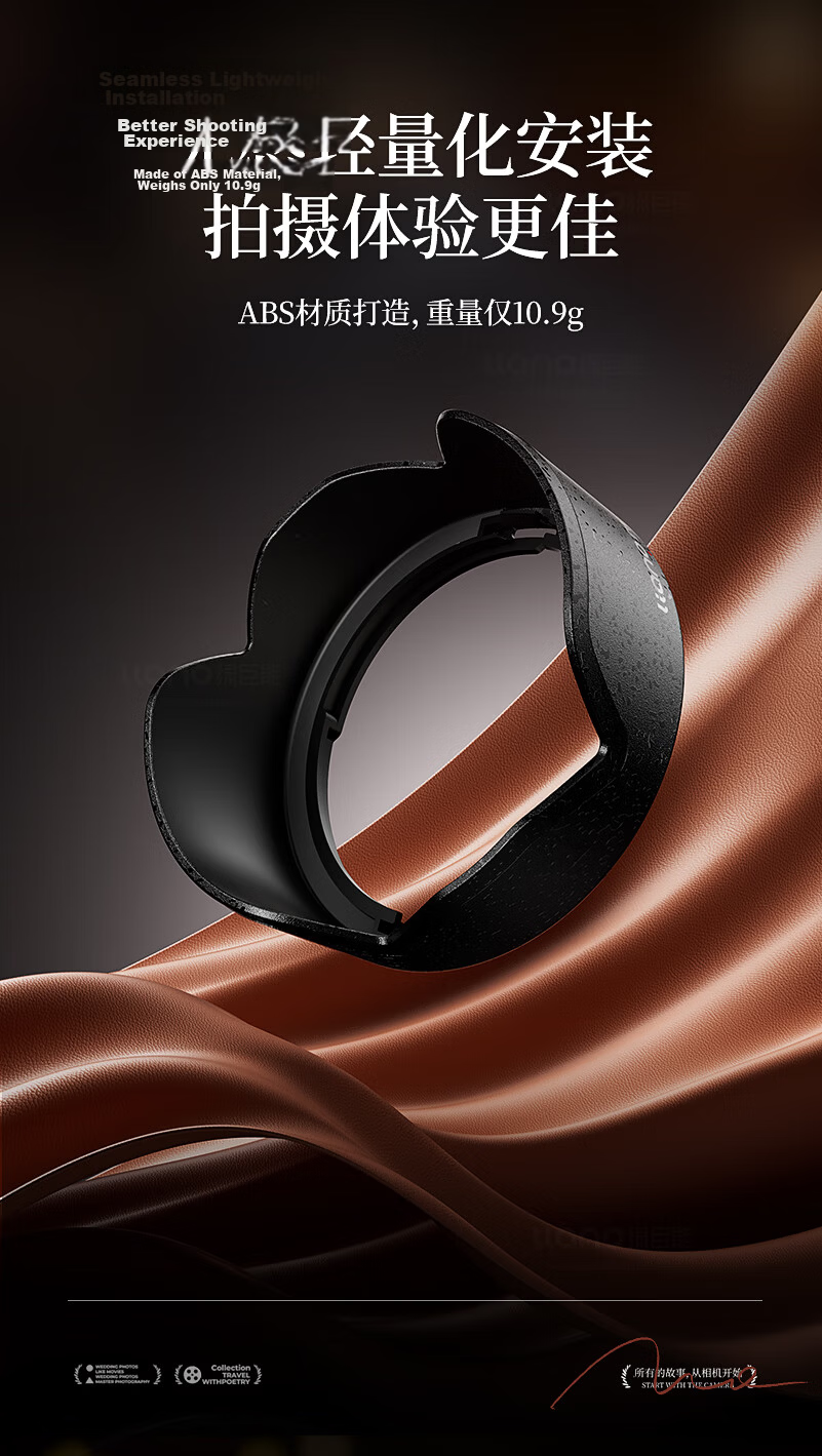 Llano Camera Lens Hood for Canon RF 50mm f/1.8 STM, 43mm Lens Hood Compatible with R7 R10 R50 RP, Replacement ES-65B 6