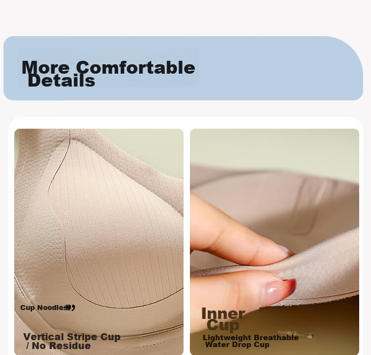 Urban Beauty Soft Support Wireless Bra for Women, Seamless, Lift, Large Bust Minimizing, Thin, Anti-Sagging, Off-White, 2XL 15