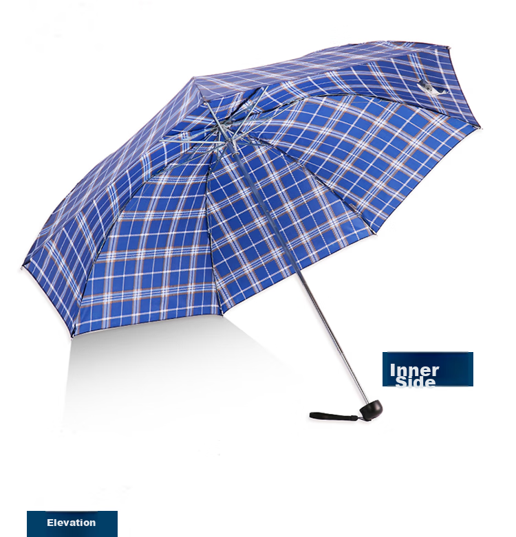 Paradise Umbrella UV Protection Three-Fold Portable Folding Sun and Rain Umbrella Dual-Use Party Dark Blue 9