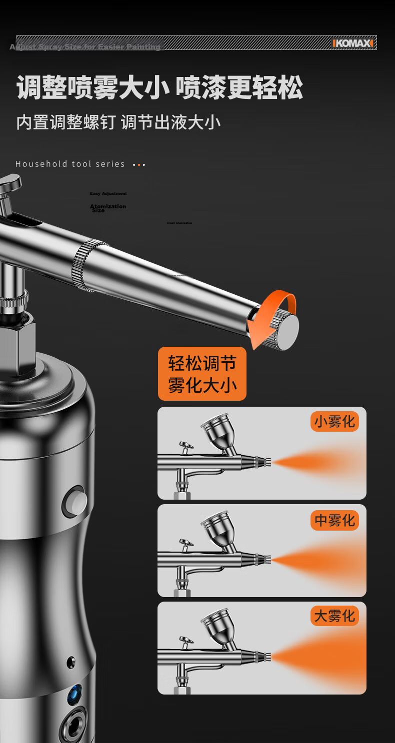 KEMAISI Airbrush Set Acrylic Painting Air Pump Spray Gun Multifunctional Industrial Model Color Painting Spray Pen 18