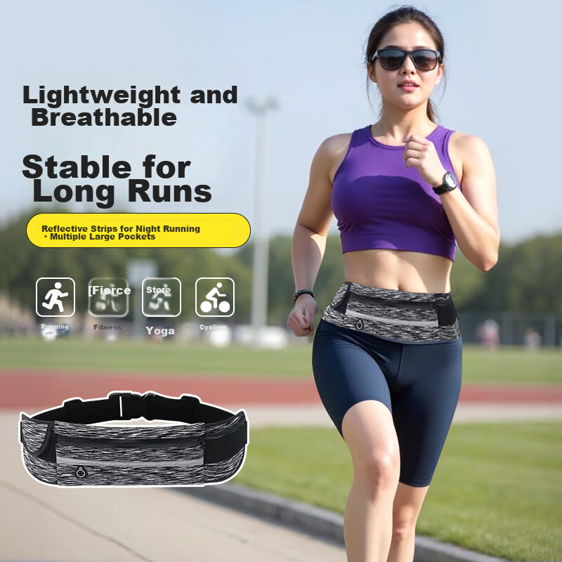 Duweike Sports Waist Bag Crossbody Unisex Multifunctional Outdoor Fitness Gear Waterproof Running Hiking Adjustable Belt