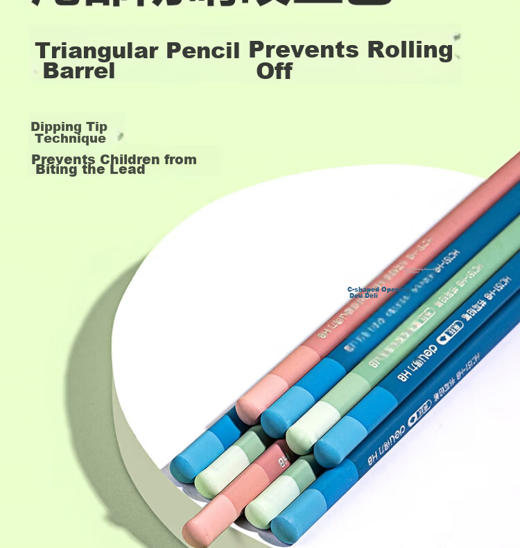 Deli HB Small Cloud Triangular Writing Pencil (10 pcs/box) Multicolor Barrel Doodle Writing Drawing HC151-HB Student School Stationery 4