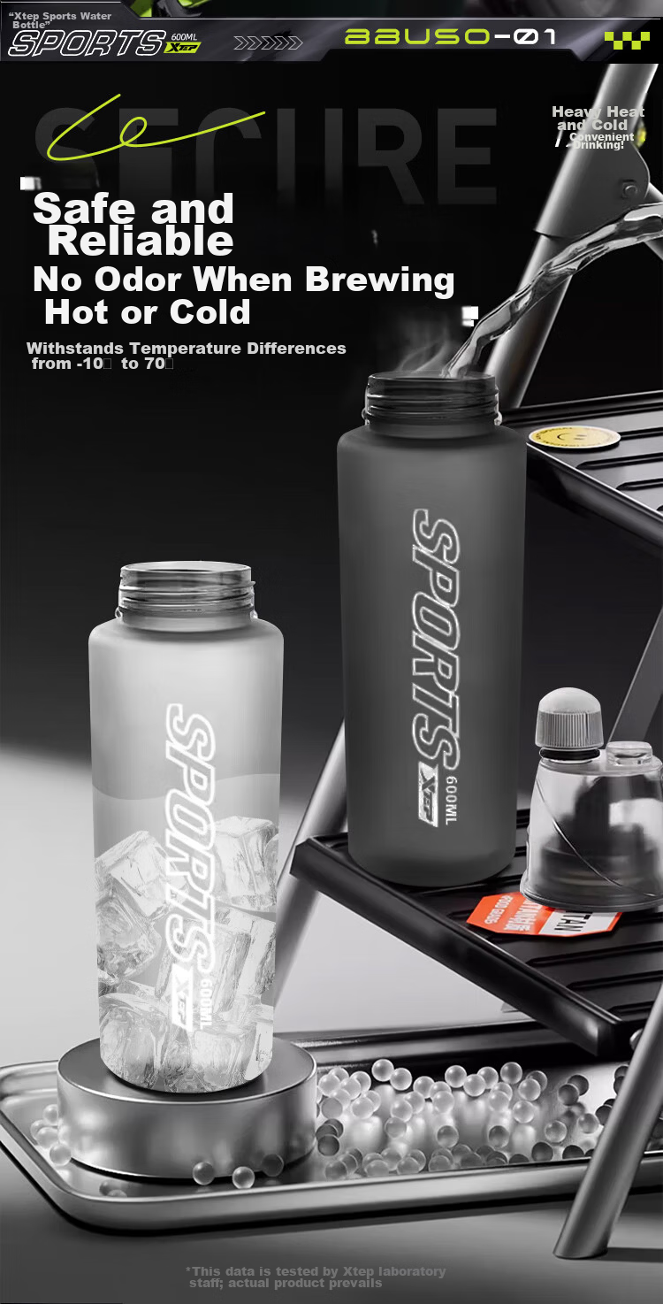 XTEP Spray Water Bottle for Kids and Elementary Students Tritan High-Value Unisex Road Bike Sports Water Bottle Summer Black 16