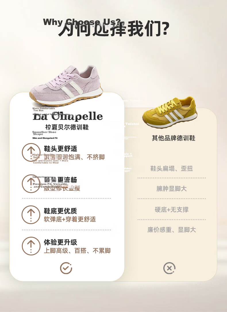 La Chapelle Women's Derby Shoes New Thin Mesh Breathable Versatile Soft Sole White Sneakers Beige 36 7