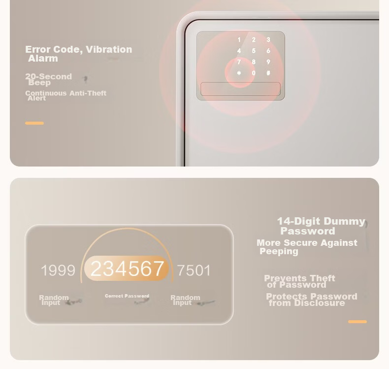 Deli Safe 26th Anniversary New Home Safe Supreme 30cm Password Unlock Small Security Box Anti-Theft Piggy Bank Automatic Door Opening AE224 White 17