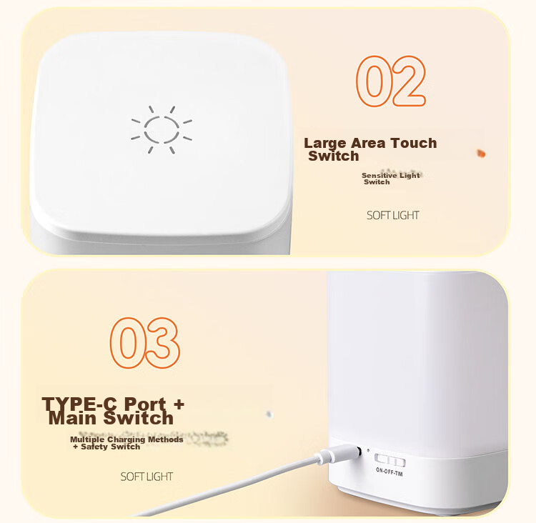 Heart LocK Rechargeable Night Light Baby Feeding Night Lamp Bedroom Bedside Atmosphere Light Remote Control Sleep Companion Long Battery Life Tap Light [Clearance Sale] 26