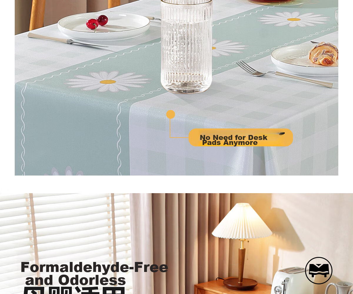 Mihua Rectangular Tablecloth, Waterproof And Oil-Proof, Washable, Heat-Resistant PVC Table Mat, Coffee Table Cover, Small Floral Patter 12