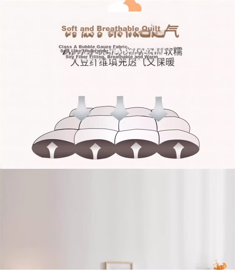 MUJI Class A 10% Soy Fiber Air Conditioning Quilt Double Summer Quilt Core 200x230cm Ivory White 5