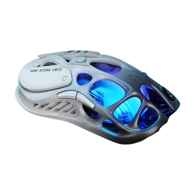 GravaStar Wireless/wired Bluetooth Gaming Mouse, Tri-Mode E-Sports Mouse with Magnesium Alloy, 29-Hole Lightweight Hollow Design, 3395 Long Battery Life for Office Desk Use, Gradient Black