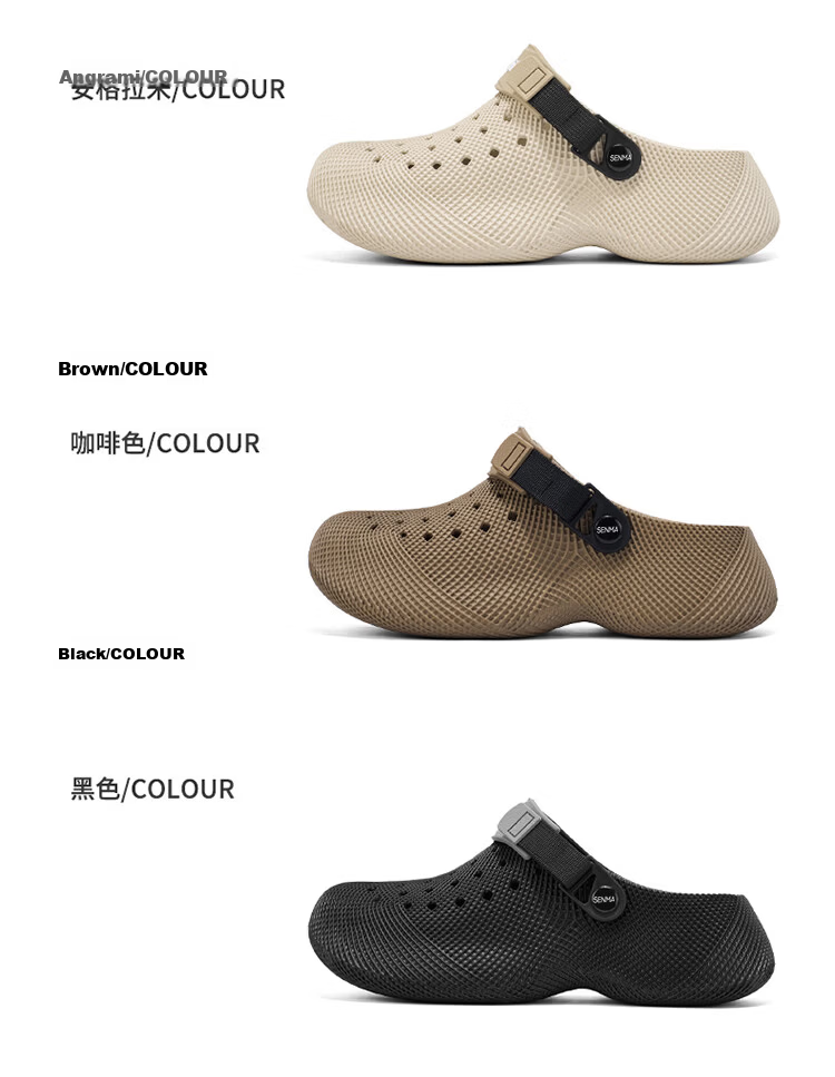 Senma Men's Summer 2026 New Anti-Slip Odor-Resistant Closed-Toe Clogs Outdoor Driving Dual-Use Sandals Beach Shoes 5