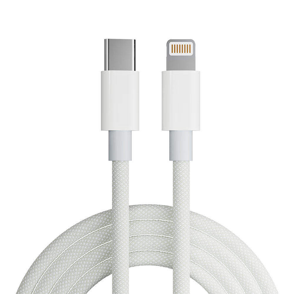 Beimo Apple Data Cable Fast Charging PD30W to Lightning Braided Cable for iPhone 14/13/12/11/XS/8 Mobile Phone Tablet Car Use 1m White