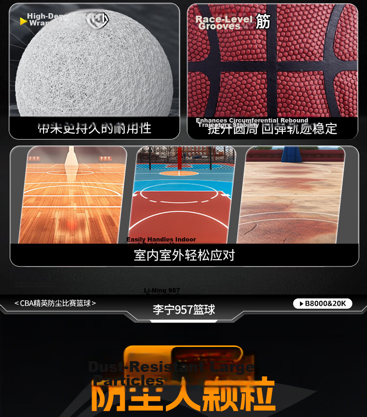 LI-NING Basketball Adult Size 7 Junior High and Primary School Student Youth Official Exam Indoor Outdoor Non-Slip Training Size 7 Basketball 8