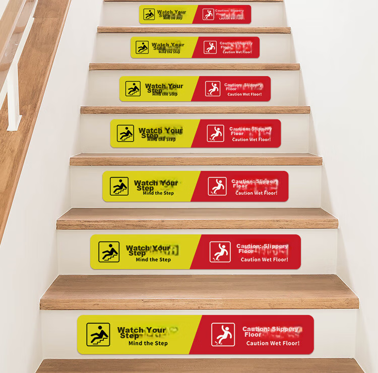 Aimo Hui Anti-Slip Safety Warning Stickers for Slippery Stairs in Shopping Malls, Durable and Wear-Resistant, 60*9cm, Pack of 3 3