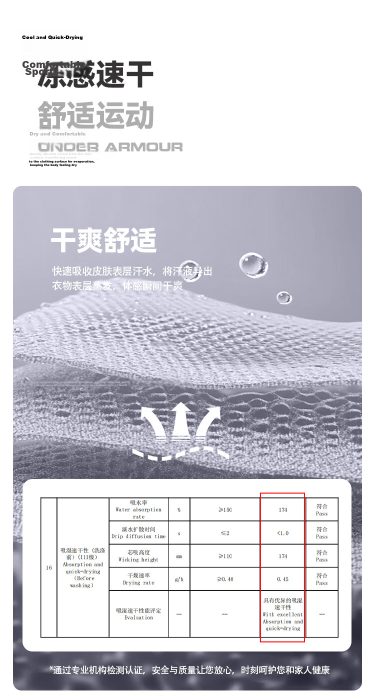 Under Armour Men's Short Sleeve Sports Quick-Dry T-Shirt Summer New Comfortable Ice Silk Cooling Breathable Running Fitness Training Tee 4